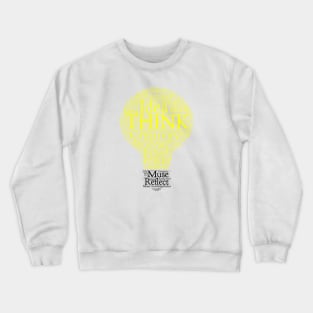 Think Light Bulb Word Cloud Yellow Light Crewneck Sweatshirt